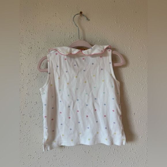 TBBC Paige's Playful Pima Cotton Polo 18-24M White Dudley Dot Sleeveless Preppy - Picture 3 of 6